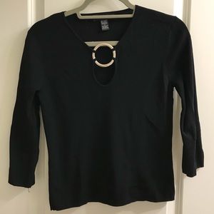 Cable & Gauge Black Knit Top S